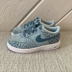 Nike Air Force 1 Sky Blue Snow Leopard Kids Size 9c Rare AF1 Children Shoes